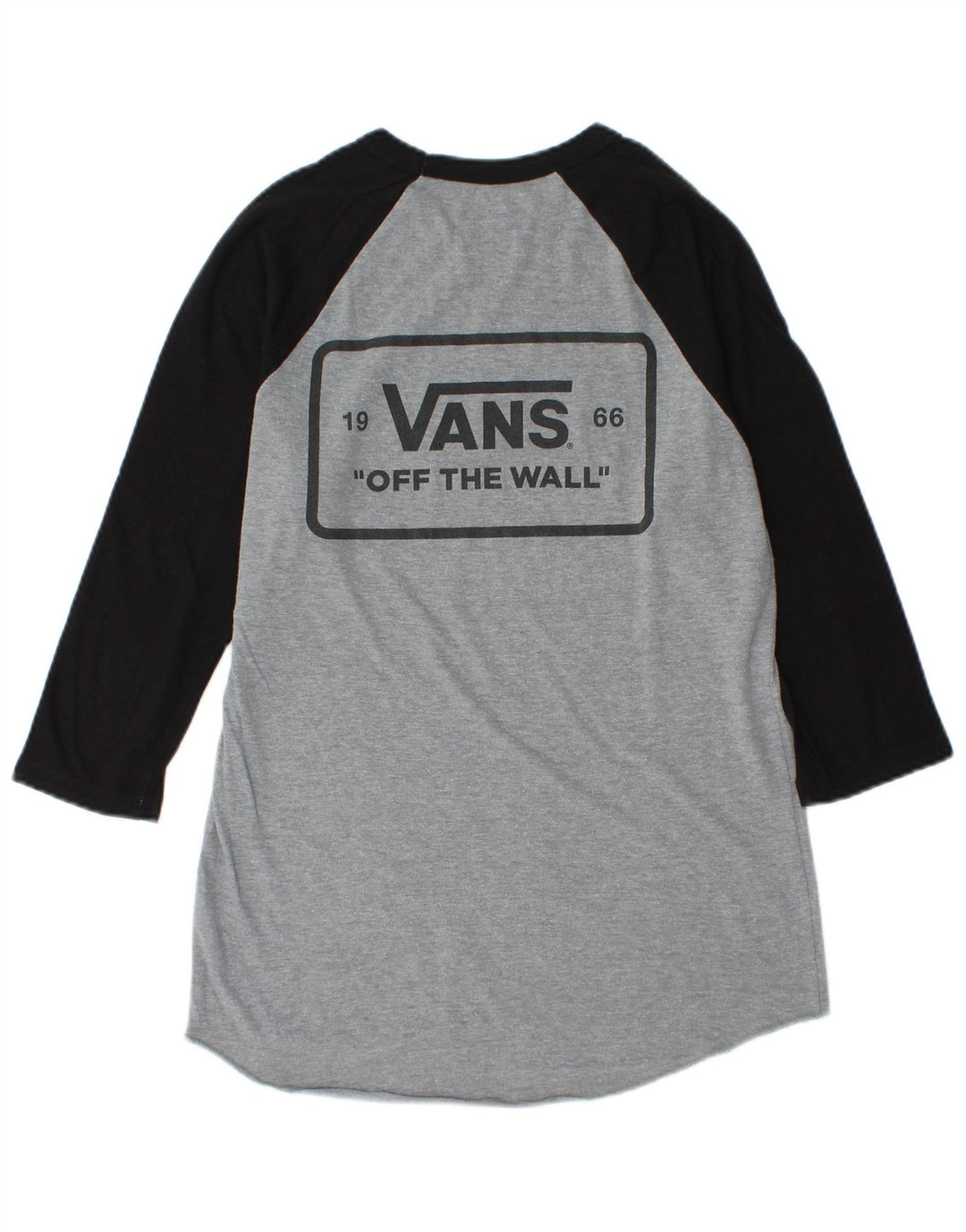Vans Mens Graphic Top manga 3/4 pequeno algodão cinza