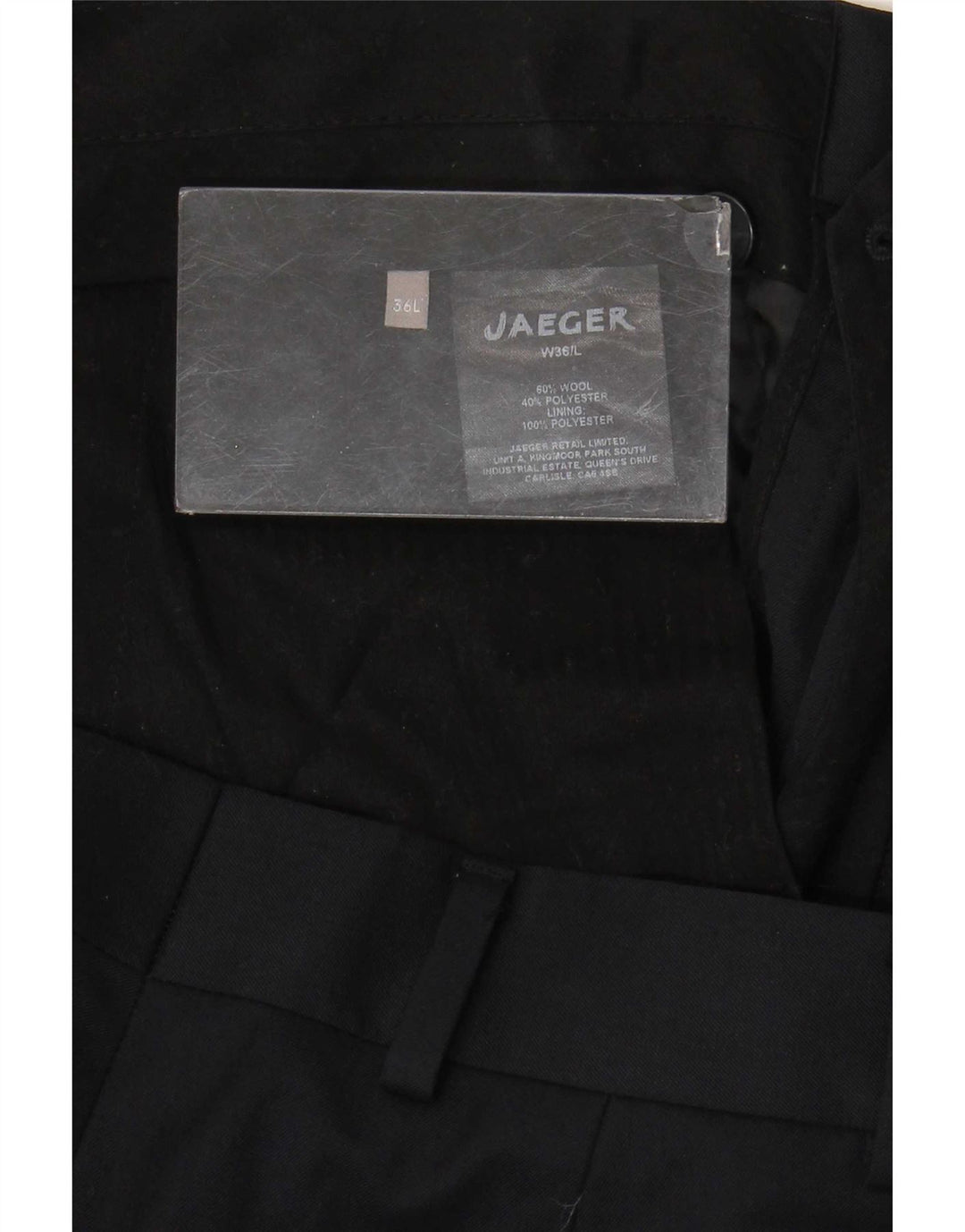 Calça masculina Jaeger reta casual W36 L33 lã azul marinho