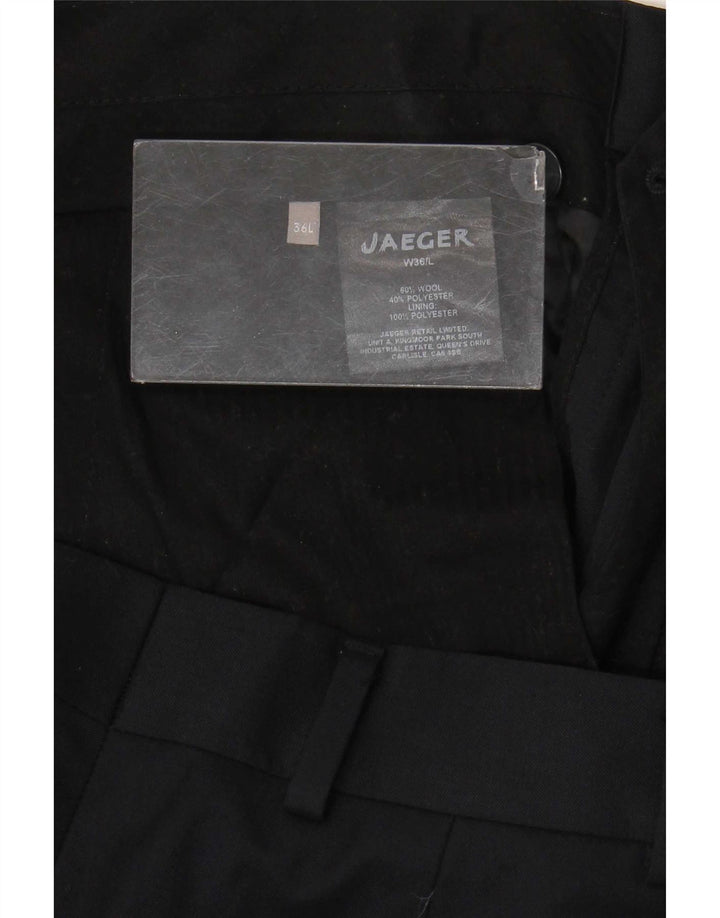Calça masculina Jaeger reta casual W36 L33 lã azul marinho
