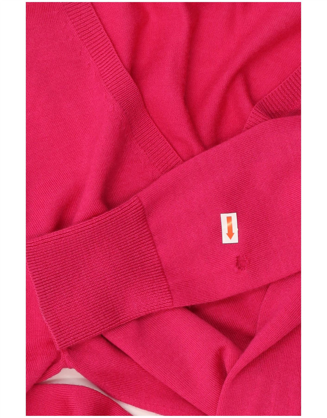 Suéter feminino Lyle & Scott com decote em V, Reino Unido, 10 lã merino rosa pequena