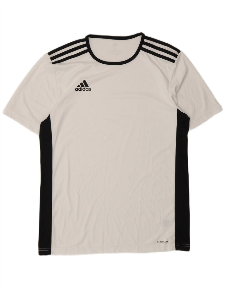 Adidas Mens Aeroready Camiseta Top Médio Branco Colourblock Poliéster