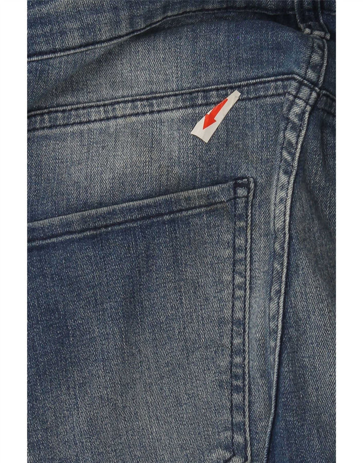 Zara Mens Distressed Slim Jeans EU 40 Médio W31 L28 Azul Colourblock