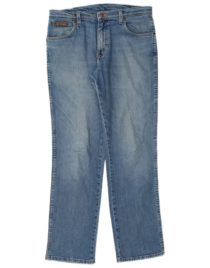 WRANGLER Masculino Texas Stretch Straight Jeans W33 L32 Azul Algodão