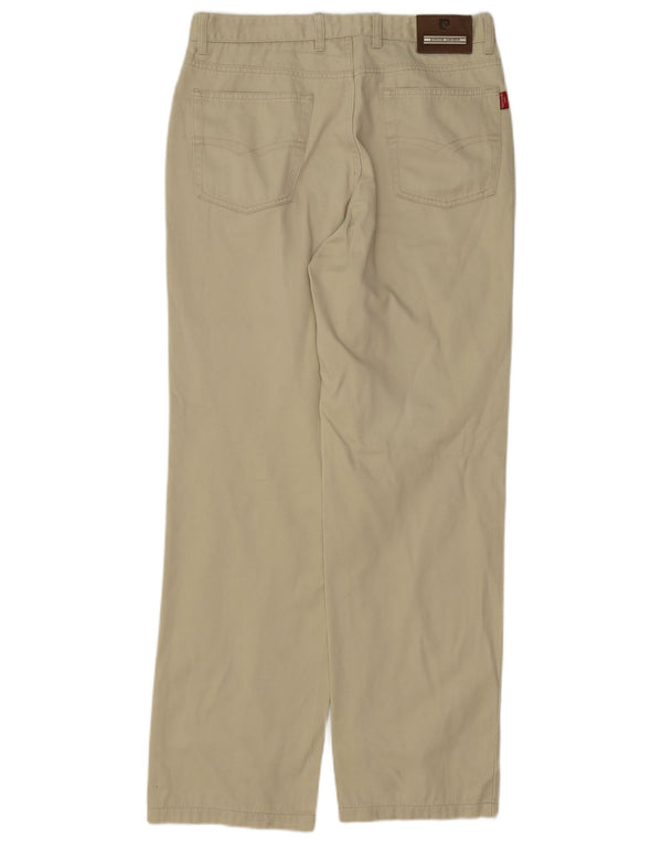 PIERRE CARDIN Mens Calça Casual Reta W32 L31 Bege