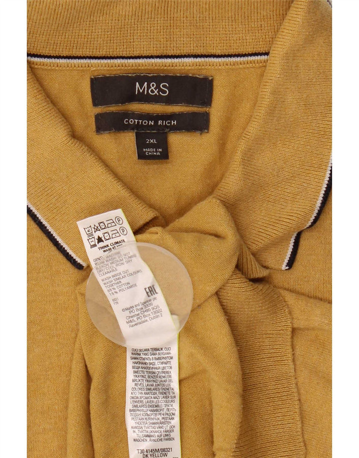 Camisa polo masculina Marks & Spencer 2XL algodão amarelo