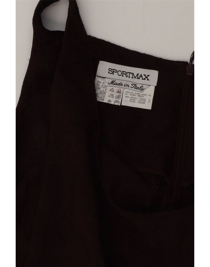 Vestido bodycon feminino sem mangas SPORTMAX UK 10 pequeno floral borgonha