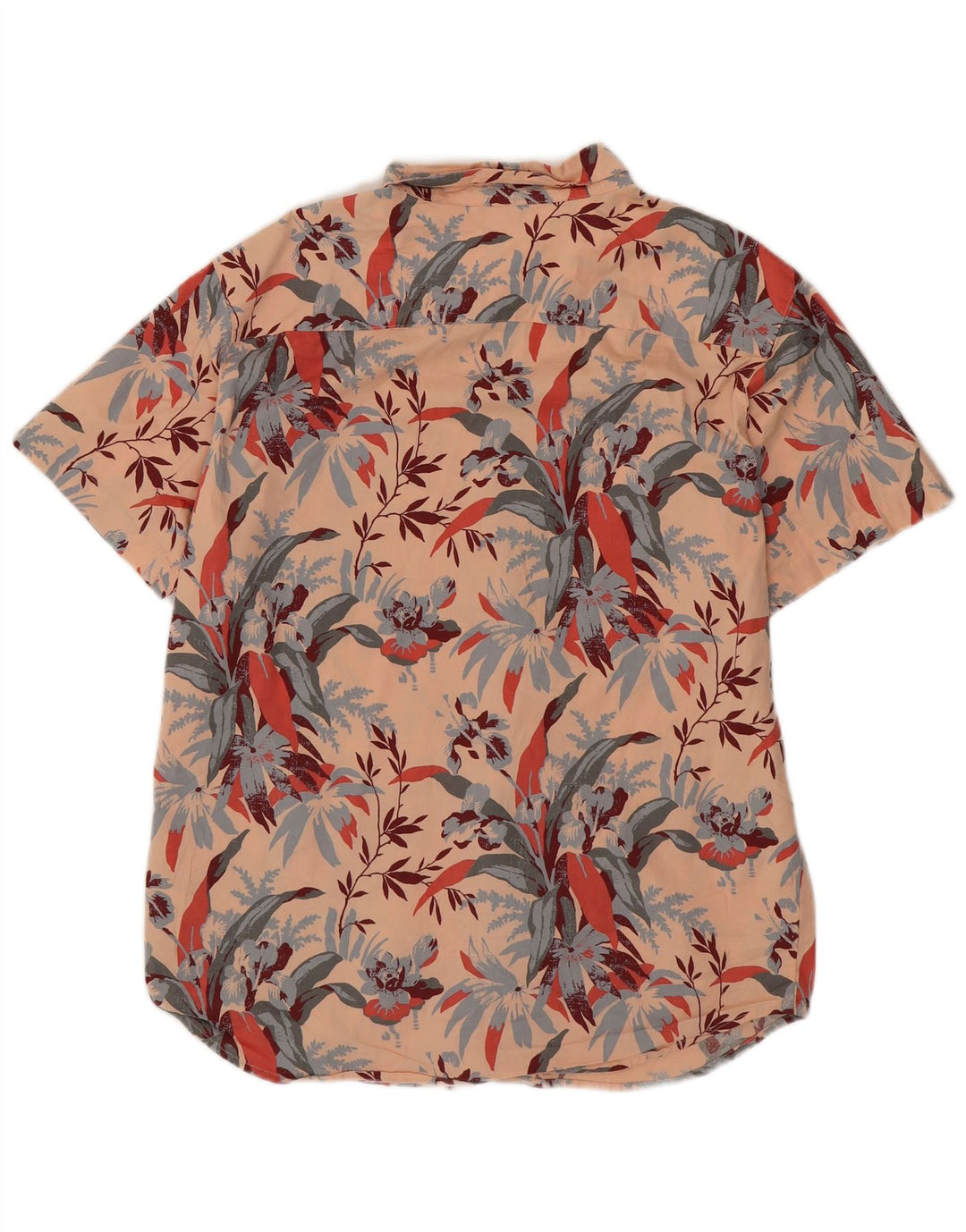 Columbia Camisa masculina de manga curta médio rosa floral algodão
