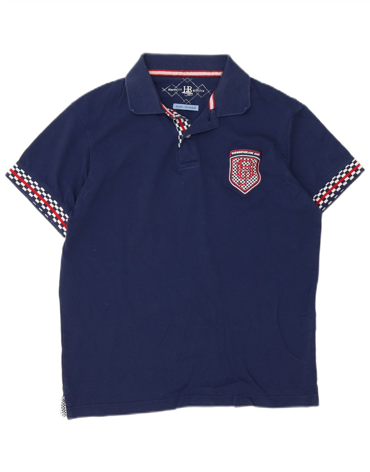 Camisa pólo masculina Harmont & Blaine pequena algodão azul marinho