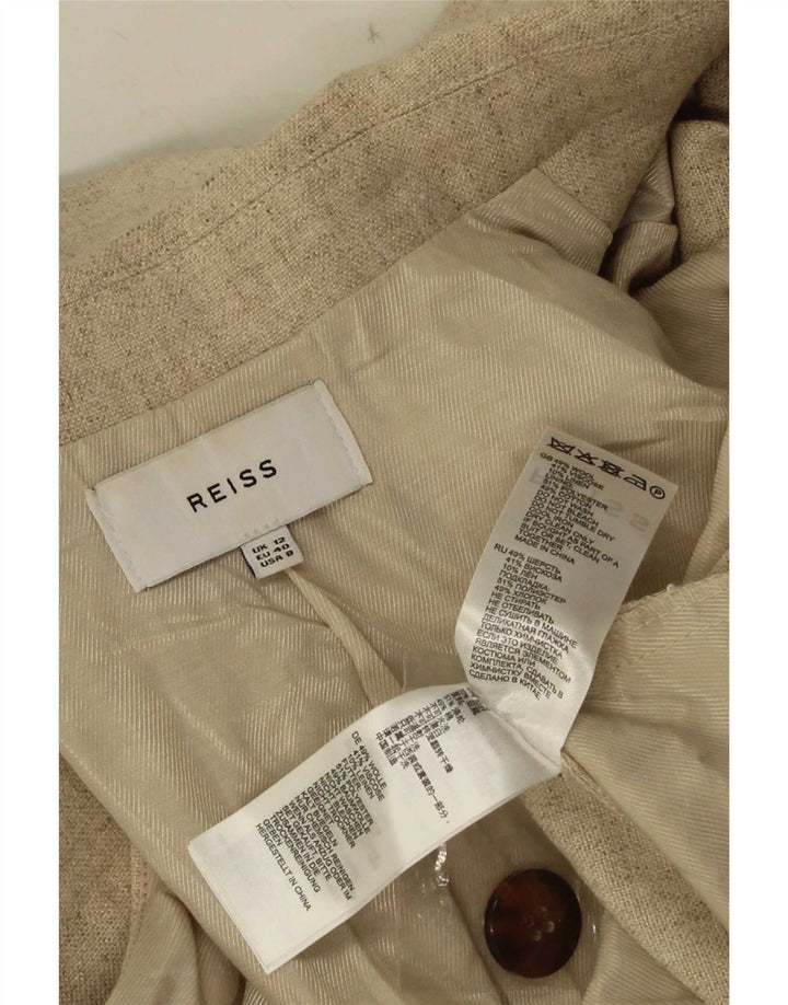 Macacão feminino sem mangas Reiss UK 12 lã bege médio