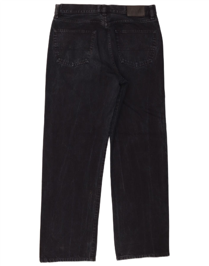 Hugo Boss Mens Straight Jeans W34 L30 Algodão Preto