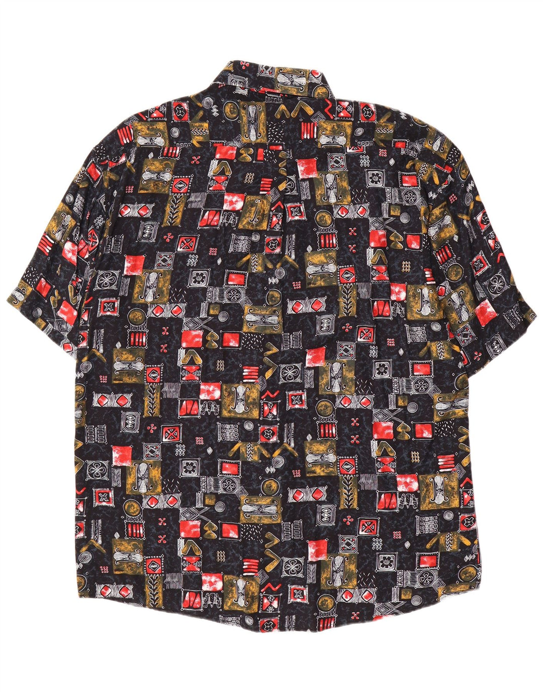Camisa masculina de manga curta Tipo'S XL preta patchwork viscose