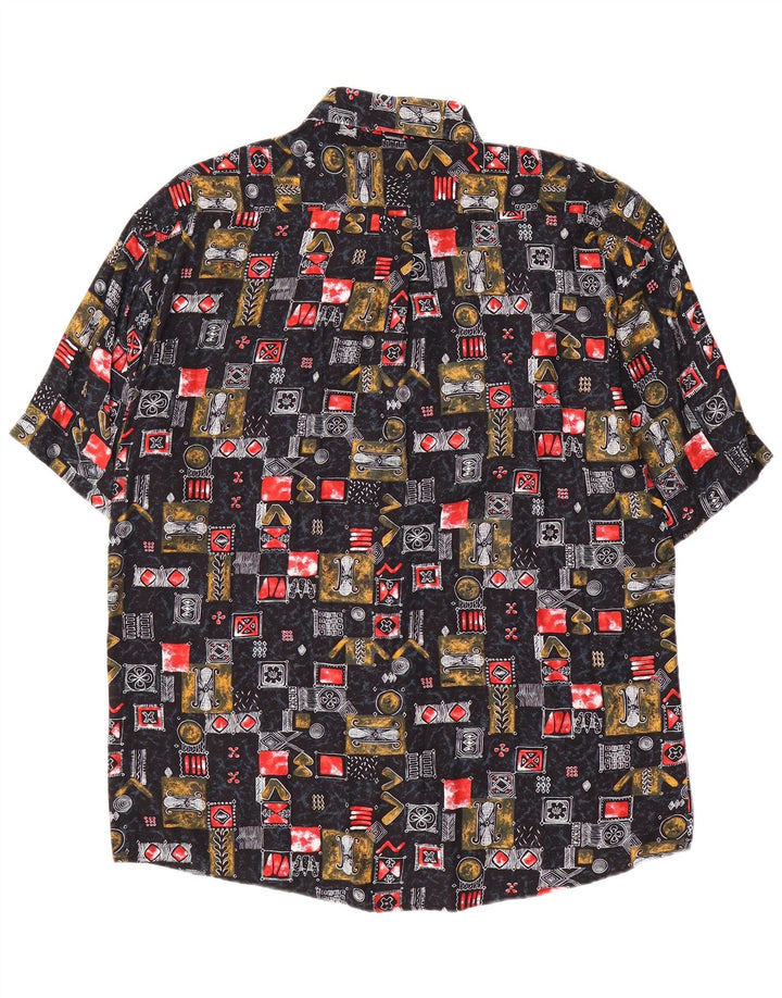Camisa masculina de manga curta Tipo'S XL preta patchwork viscose
