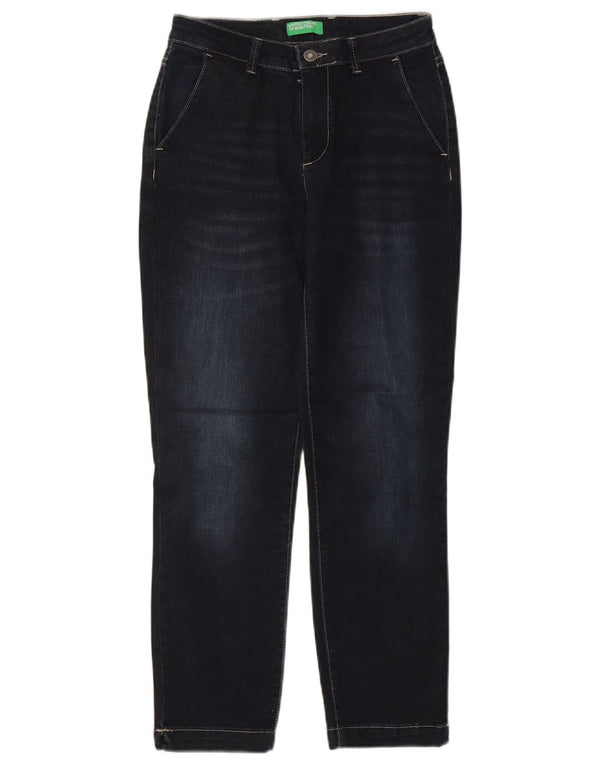 Benetton Jeans Slim Feminino UK 6 XS W24 L26 Azul Marinho Algodão