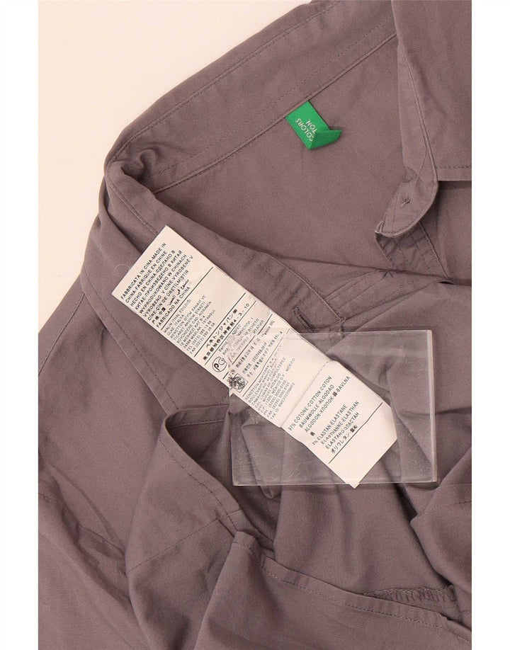 Pulôver feminino Benetton UK 10 pequeno algodão cinza