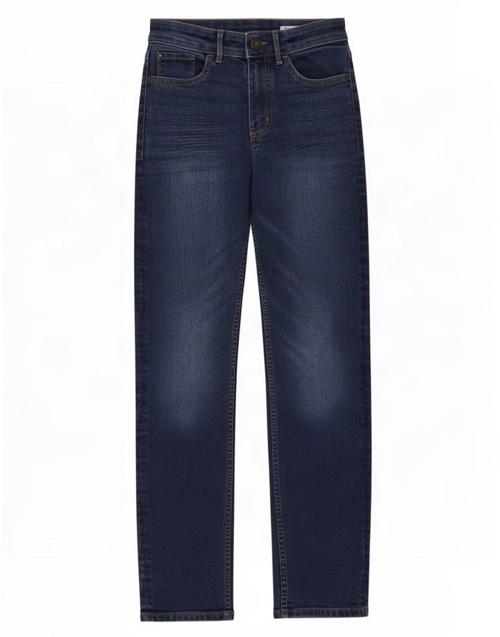 Jeans retos femininos Marks & Spencer Reino Unido 8 pequeno W36 L28 azul marinho