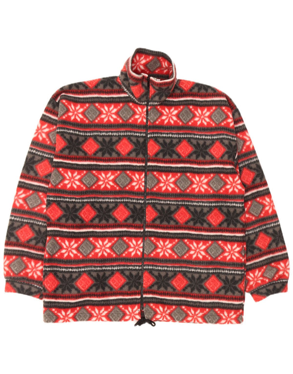 Jaqueta de lã masculina vintage UK 40 grande Red Fair Isle