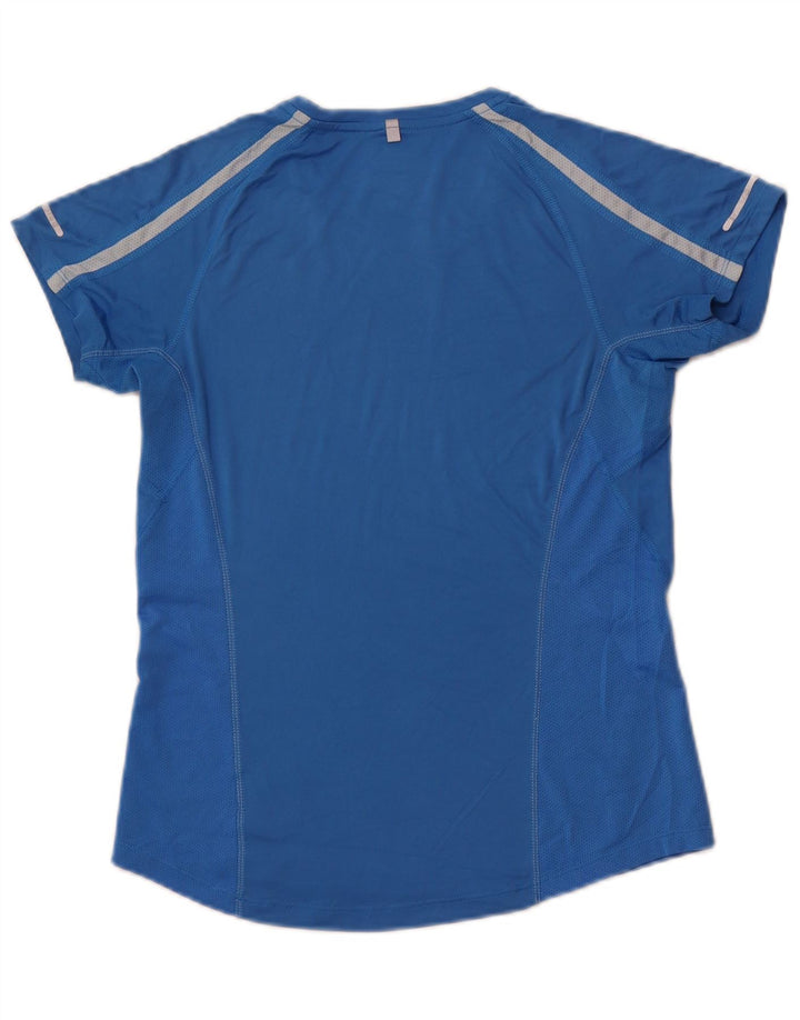 Camiseta feminina Nike Dri Fit UK 8/10 pequena azul poliéster esportiva