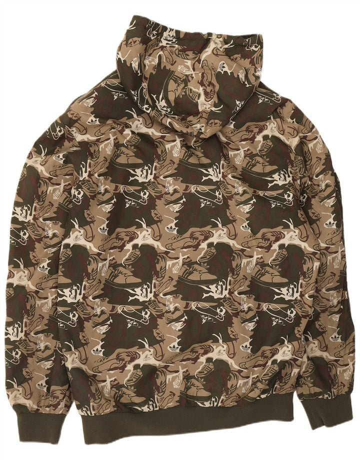 Adidas masculino moletom com capuz jaqueta superior cáqui médio camuflagem poliéster