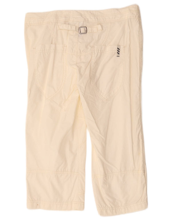Calça capri feminina reta Adidas UK 14 grande W34 L21 algodão branco