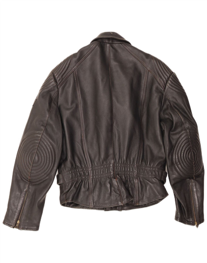 Jaqueta masculina de couro para motociclista MQP IT 52 XL preta