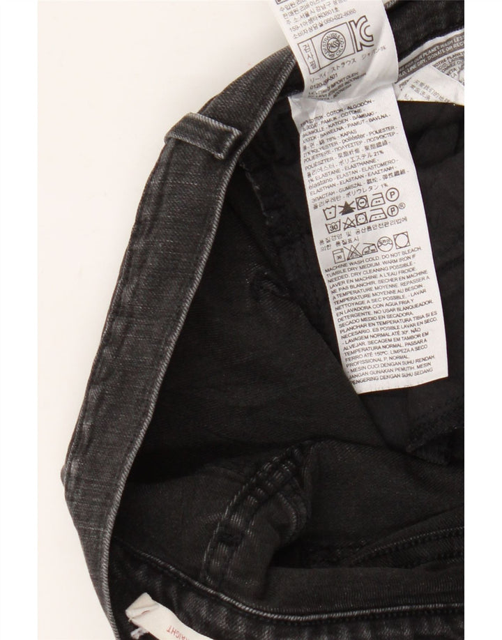 Calça jeans feminina Levi's 505 Straight W30 L32 algodão preto