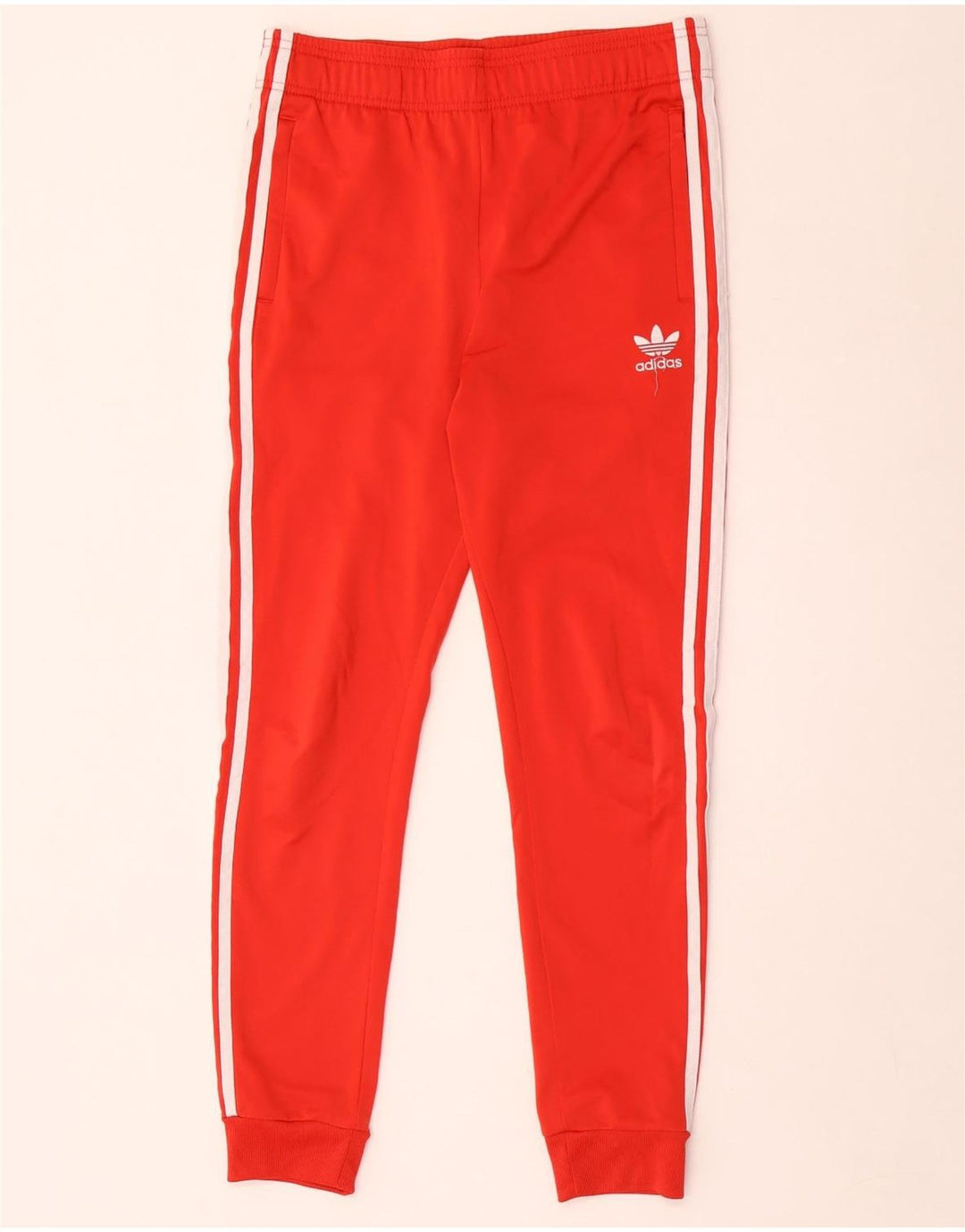 Adidas meninos calças de treino joggers 13-14 anos poliéster vermelho