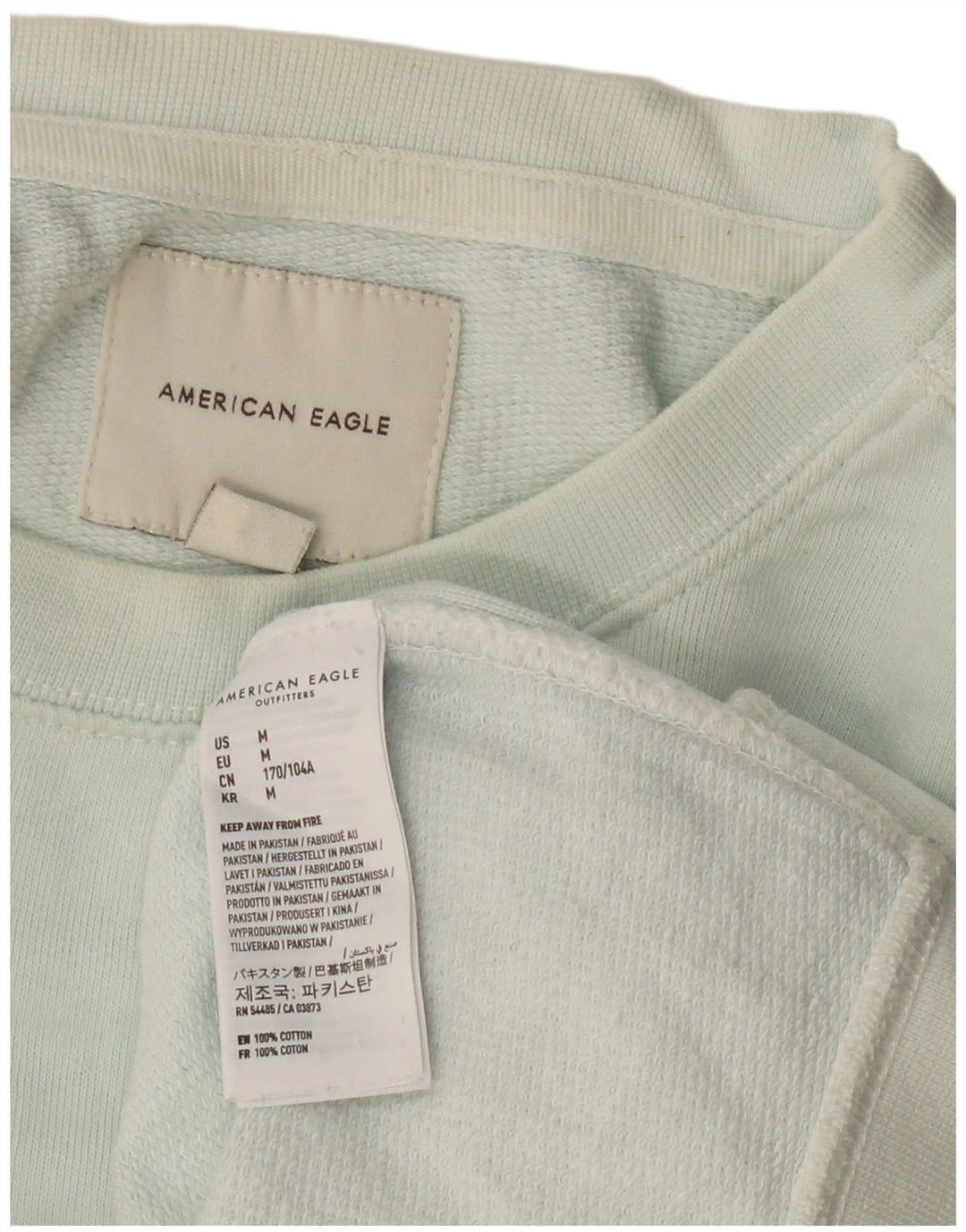 AMERICAN EAGLE moletom gráfico masculino jumper médio azul algodão