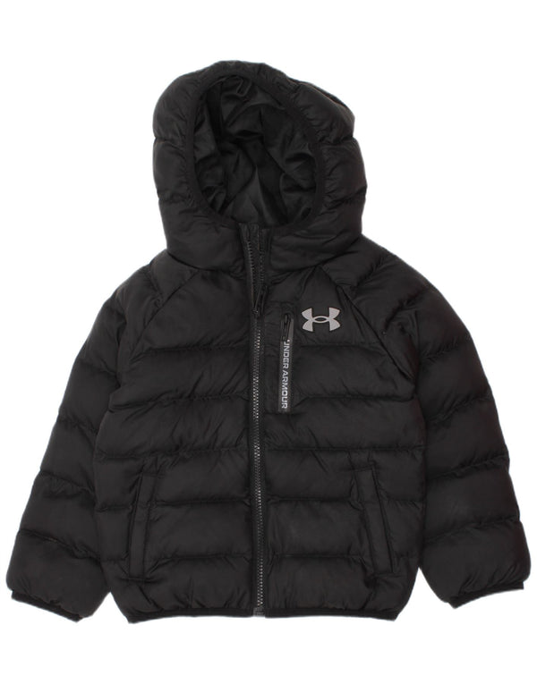 Jaqueta acolchoada com capuz para meninos Under Armour 2-3 anos poliéster preto
