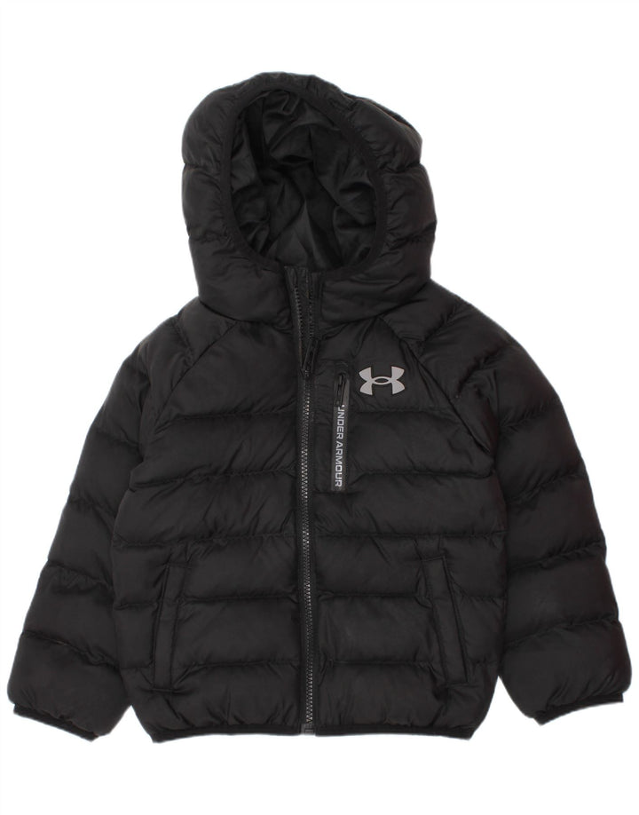 Jaqueta acolchoada com capuz para meninos Under Armour 2-3 anos poliéster preto