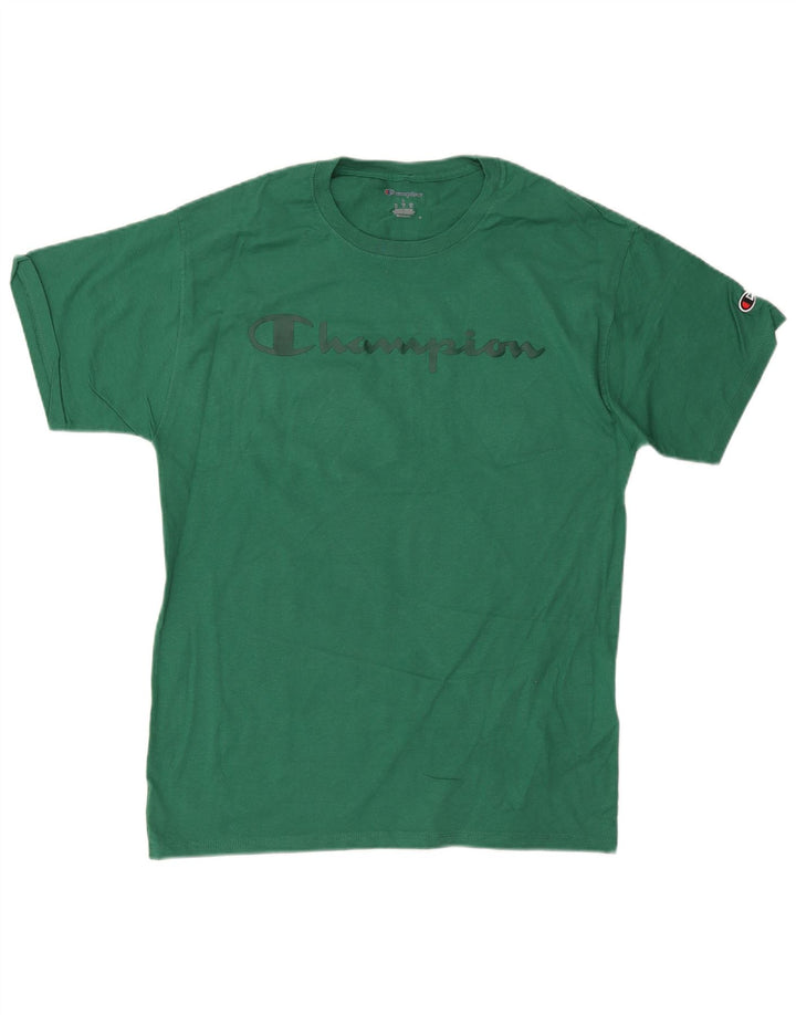 Camiseta masculina estampada Champion grande algodão verde