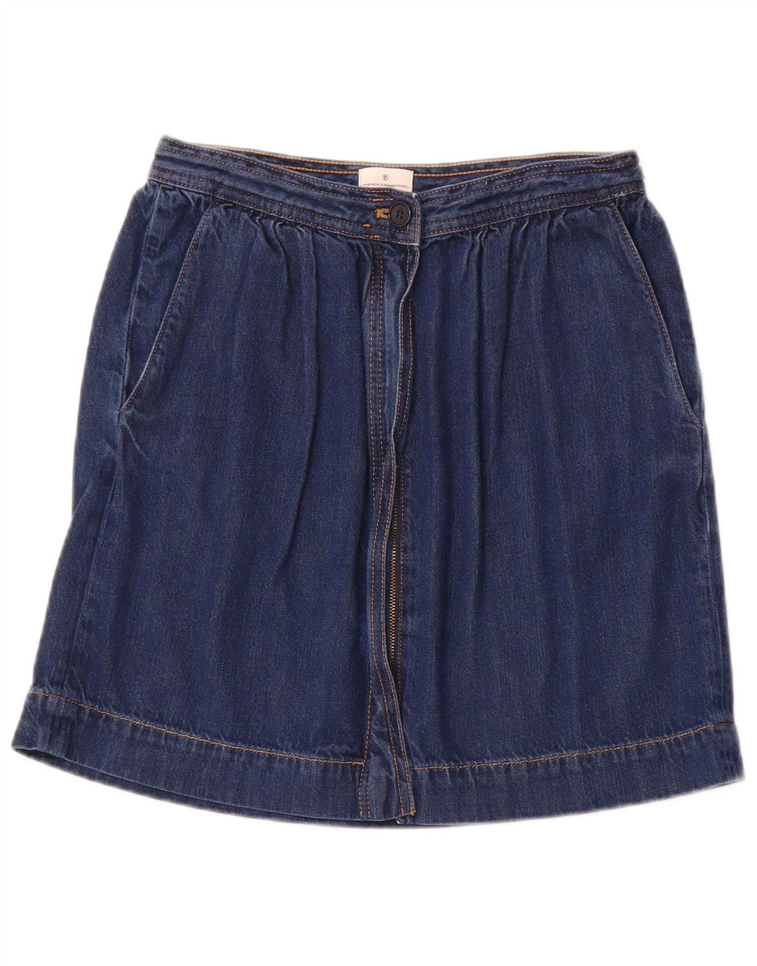 Saia jeans feminina FRENCH CONNECTION UK 10 pequena W26 azul