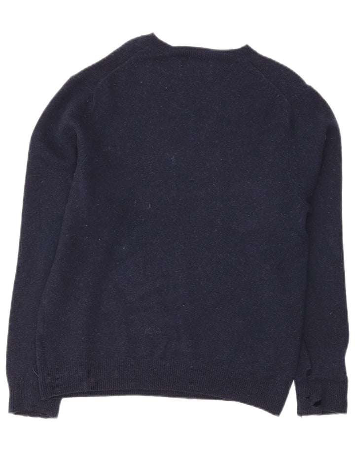 Regata masculina Marks & Spencer com colete médio azul marinho de lã de cordeiro