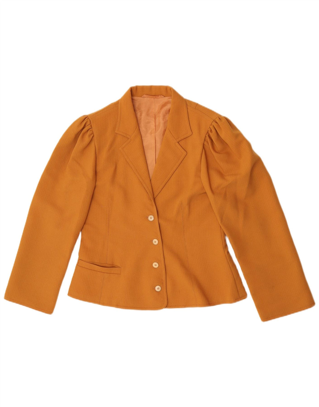 Conjunto feminino vintage de 4 botões e 2 peças UK 10 pequeno laranja