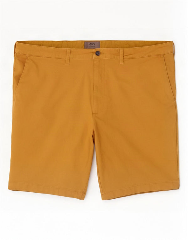 Shorts chino masculino Marks & Spencer W42 2XL algodão bege
