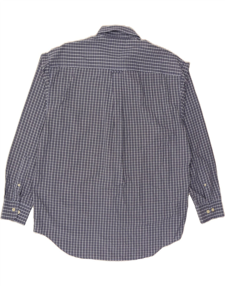 J. CREW Mens Shirt Large Navy Blue Check Cotton Vintage J. Crew and Second-Hand J. Crew from Messina Hembry 