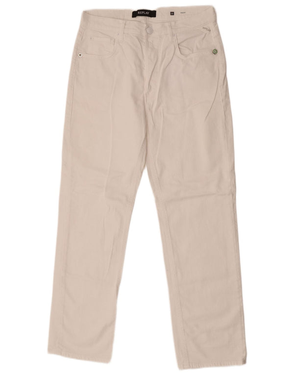 Replay Womens Straight Jeans W28 L29 White Cotton