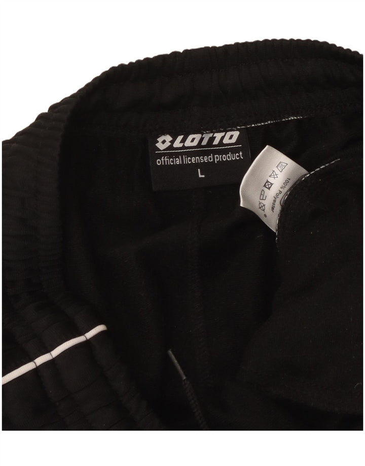 Calça de treino masculina Lotto Joggers grande poliéster preto