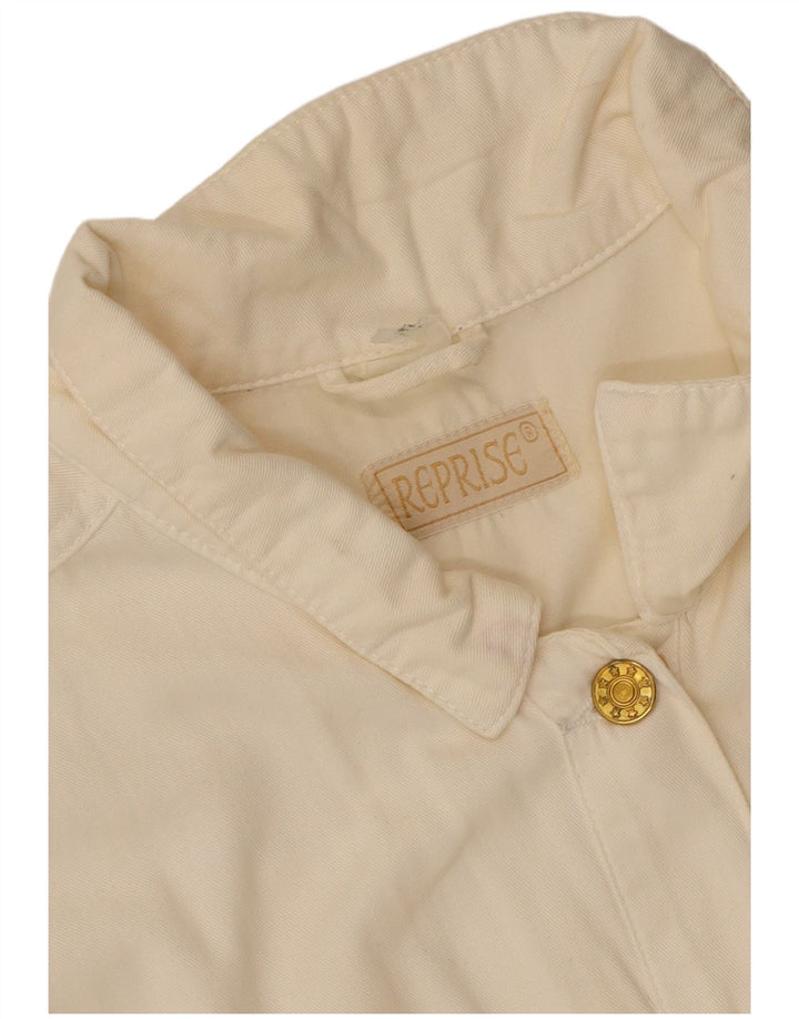 Colete jeans feminino Reprise UK 16 grande branco