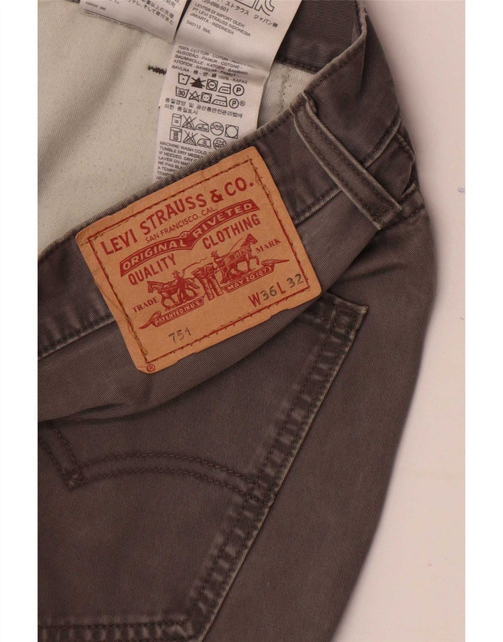 Calça jeans masculina Levi's 751 Straight W36 L32 cinza algodão