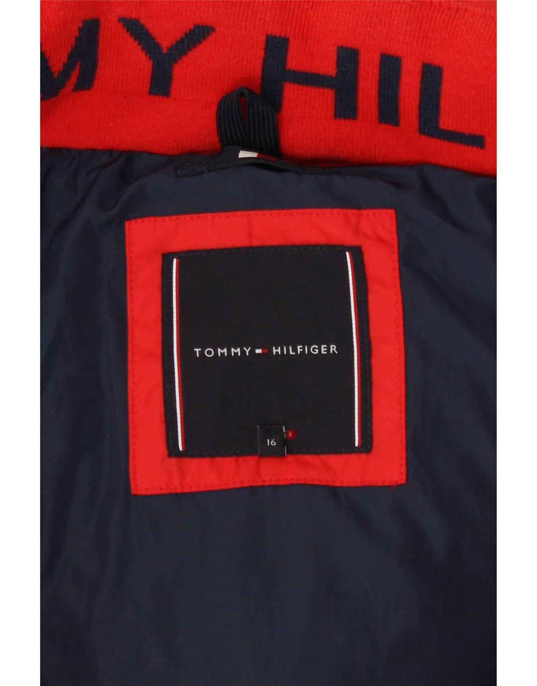 Jaqueta acolchoada com capuz para meninos Tommy Hilfiger 15-16 anos poliéster vermelho