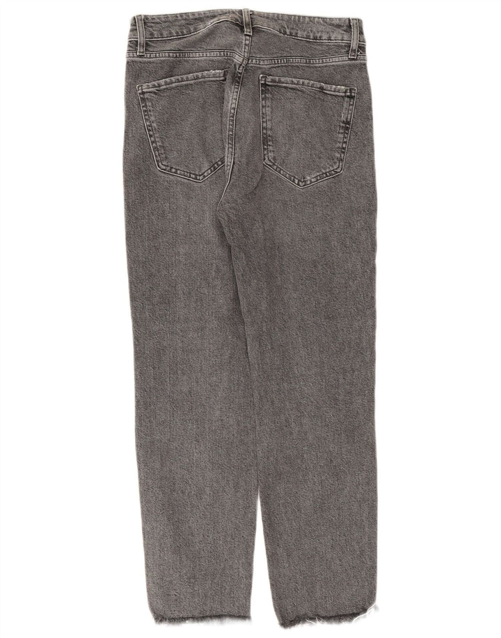 Calça jeans reta feminina Zara EU 38 pequena W28 L27 algodão cinza
