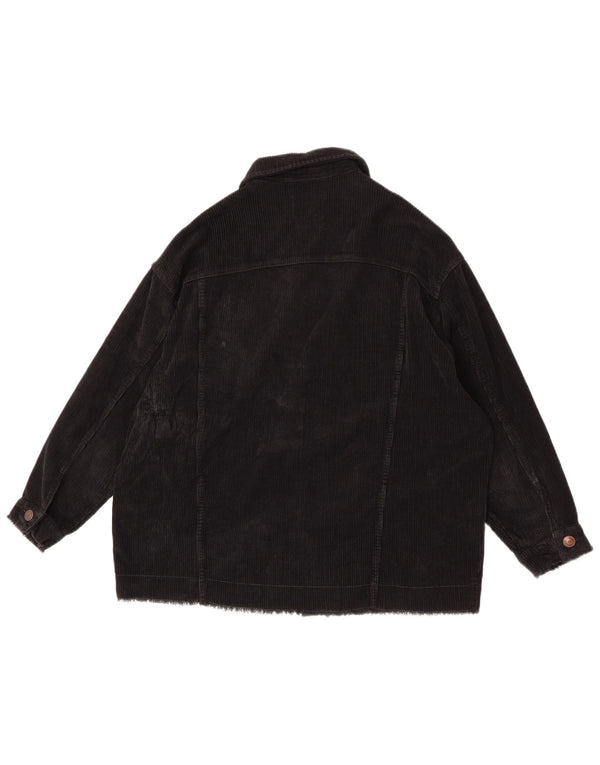 Jaqueta feminina de veludo cotelê Zara UK 6 XS preto algodão