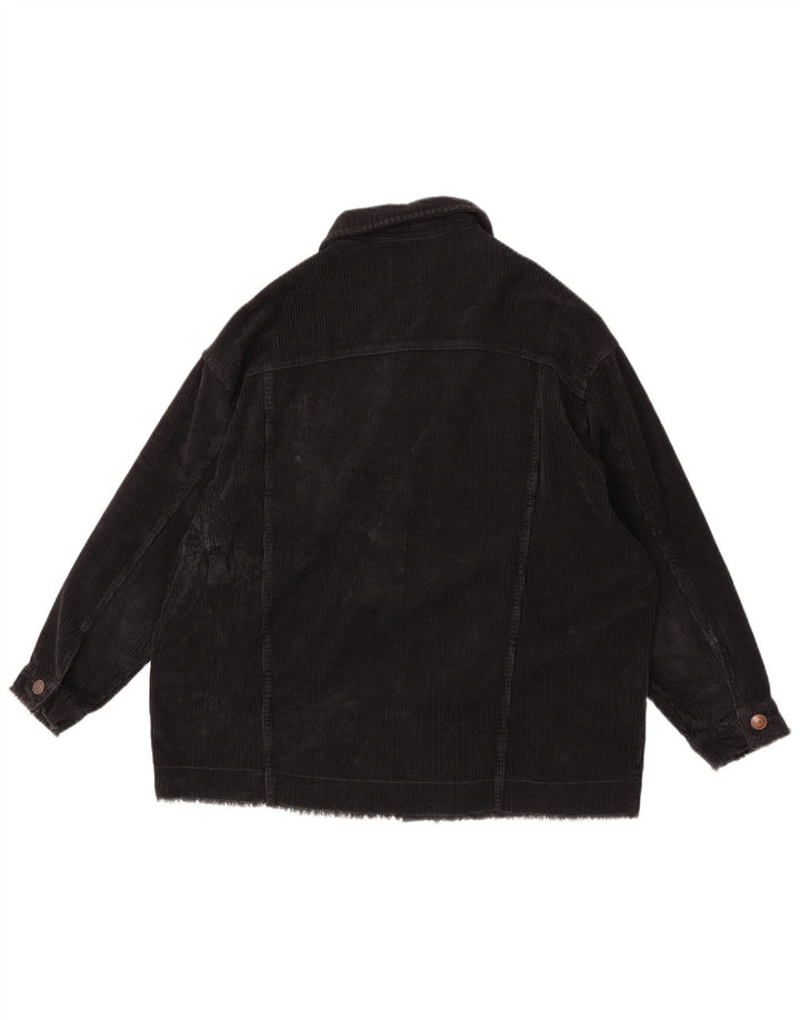 Jaqueta feminina de veludo cotelê Zara UK 6 XS preto algodão