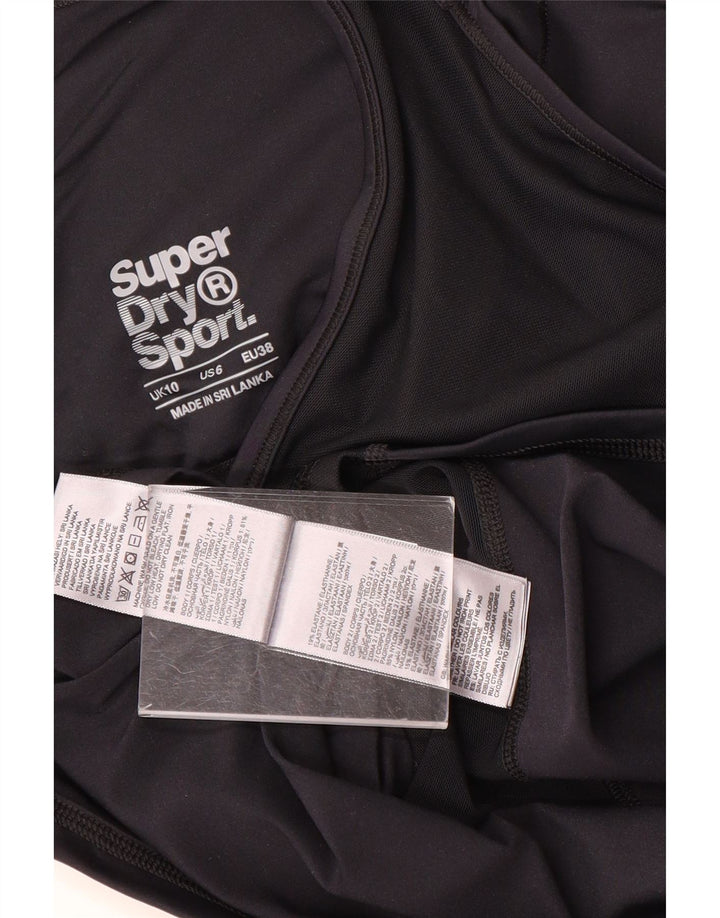 Colete gráfico feminino Superdry Top UK 10 pequeno nylon preto