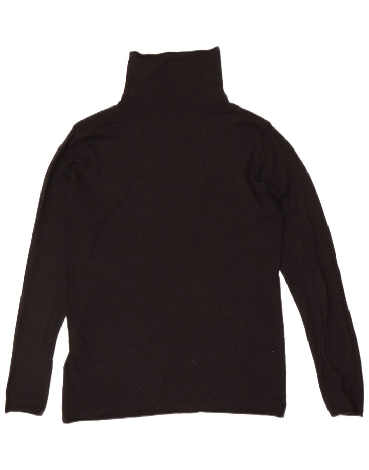 Top feminino H&M de manga comprida UK 14 médio preto modal