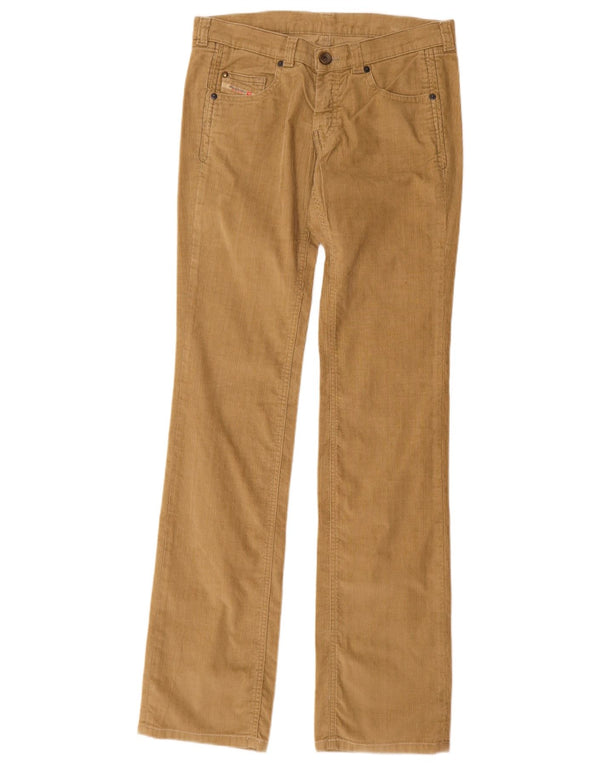 Calça feminina reta de veludo diesel W28 L34 algodão bege