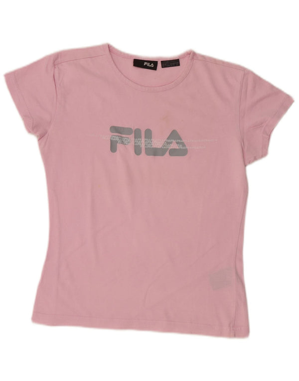 Camiseta feminina FILA Crop Graphic Top UK 10 Pequeno Rosa