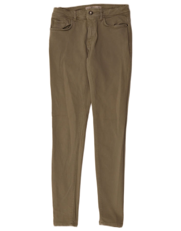 Calça jeans skinny feminina Zara US 36 XS W26 L27 cáqui