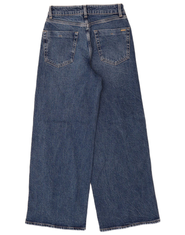 Calça jeans feminina Zara com perna larga EU 32 2XS W22 L28 azul