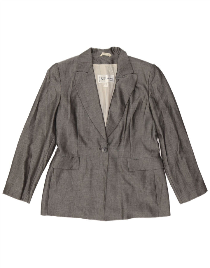 Jaqueta blazer feminina PIERRE CARDIN com 1 botão IT 44 Viscose cinza médio